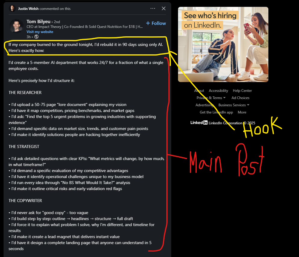 Placement of the Hook in your Post